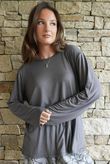 Essential Jersey Long Sleeve Top Graphite ~